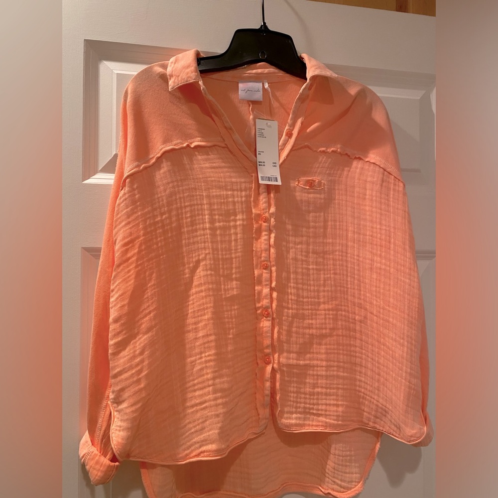 Orange button up shirt